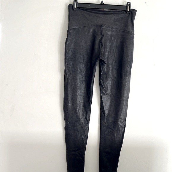 SPANX Black Faux Leather Leggings, Size XL - Picture 5 of 10